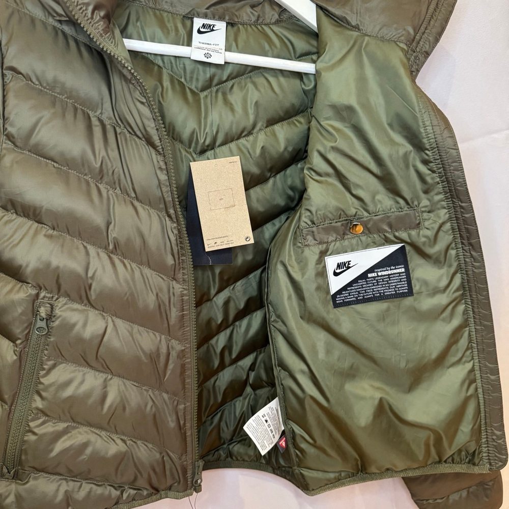 Nike Therma-Fit Primaloft Puffer Jacket Women's XS Olive Green NWT - Picture 6 of 12